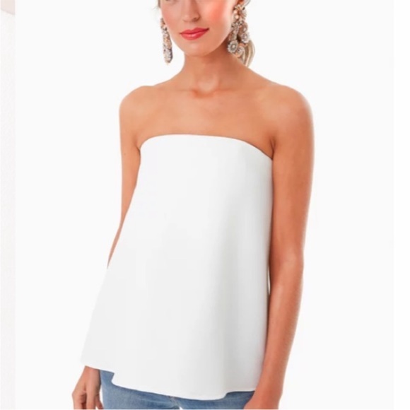 Tuckernuck Ivory Strapless White Marin Blouse Sz M - Picture 2 of 9